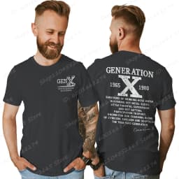 Proud Gen X T-shirts 1965 to 1980 Vintage Generation X T-Shirt Short Sleeve Crew Neck Tees Top Funny Humor Gen X Tshirt For Men