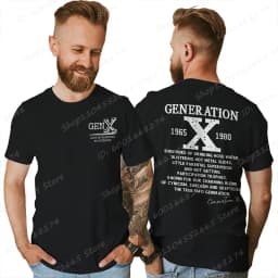 Proud Gen X T-shirts 1965 to 1980 Vintage Generation X T-Shirt Short Sleeve Crew Neck Tees Top Funny Humor Gen X Tshirt For Men