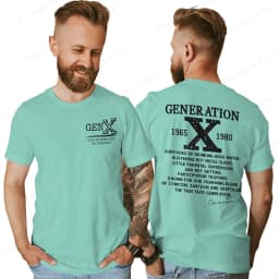 Proud Gen X T-shirts 1965 to 1980 Vintage Generation X T-Shirt Short Sleeve Crew Neck Tees Top Funny Humor Gen X Tshirt For Men