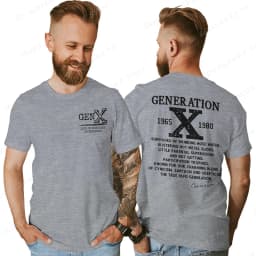 Proud Gen X T-shirts 1965 to 1980 Vintage Generation X T-Shirt Short Sleeve Crew Neck Tees Top Funny Humor Gen X Tshirt For Men