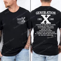 Proud Gen X T-shirts 1965 to 1980 Vintage Generation X T-Shirt Short Sleeve Crew Neck Tees Top Funny Humor Gen X Tshirt For Men