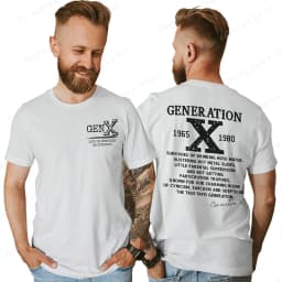 Proud Gen X T-shirts 1965 to 1980 Vintage Generation X T-Shirt Short Sleeve Crew Neck Tees Top Funny Humor Gen X Tshirt For Men