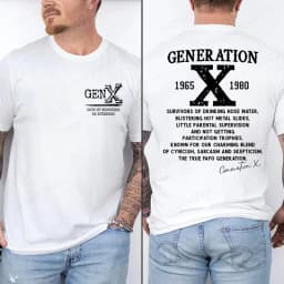 Proud Gen X T-shirts 1965 to 1980 Vintage Generation X T-Shirt Short Sleeve Crew Neck Tees Top Funny Humor Gen X Tshirt For Men