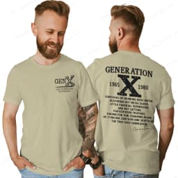 Proud Gen X T-shirts 1965 to 1980 Vintage Generation X T-Shirt Short Sleeve Crew Neck Tees Top Funny Humor Gen X Tshirt For Men