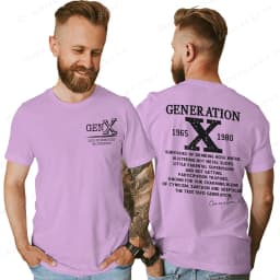 Proud Gen X T-shirts 1965 to 1980 Vintage Generation X T-Shirt Short Sleeve Crew Neck Tees Top Funny Humor Gen X Tshirt For Men
