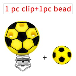 1 Set New Baby Silicone Football Beads DIY Baby Cartoon Teething Bracelet DIY Pacifier Chain Accessories Toys