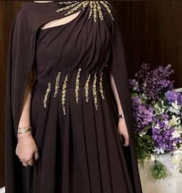 Meetlove O Neck Brown Cut-out Sleeveless Fbeading Sheath Prom Dresses Crystal Floor Length Shawl Evening Gowns Customized 2025