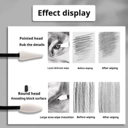 Artist Blending Sponge Pens Washable Dual-Tip Pastel Stumps & Sketch Brushes - Versatile Art Foam Blenders For Drawing Painting