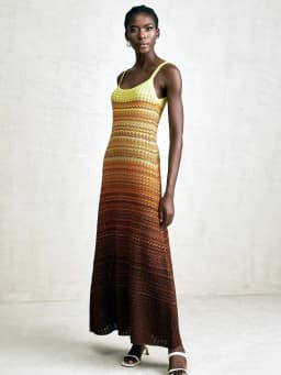 Luxury Brand Design Women Elegant Boho African Golden Sequins Maxi Sleeveless Evening Party Vacation Dress Knitted Lady Clothing