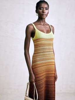 Luxury Brand Design Women Elegant Boho African Golden Sequins Maxi Sleeveless Evening Party Vacation Dress Knitted Lady Clothing