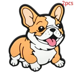 2/14pcs lot lovely dog shoe buckle charms accessories decorations for sandals bag sneaker clog wristbands bracelets kids gift