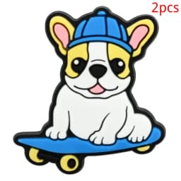 2/14pcs lot lovely dog shoe buckle charms accessories decorations for sandals bag sneaker clog wristbands bracelets kids gift