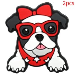 2/14pcs lot lovely dog shoe buckle charms accessories decorations for sandals bag sneaker clog wristbands bracelets kids gift