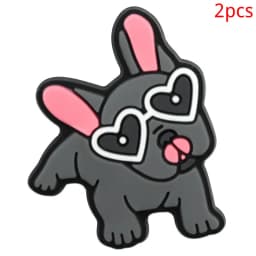 2/14pcs lot lovely dog shoe buckle charms accessories decorations for sandals bag sneaker clog wristbands bracelets kids gift