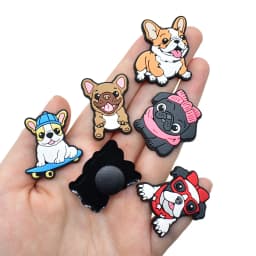 2/14pcs lot lovely dog shoe buckle charms accessories decorations for sandals bag sneaker clog wristbands bracelets kids gift