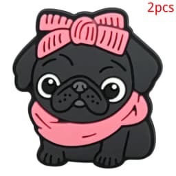 2/14pcs lot lovely dog shoe buckle charms accessories decorations for sandals bag sneaker clog wristbands bracelets kids gift