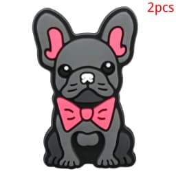 2/14pcs lot lovely dog shoe buckle charms accessories decorations for sandals bag sneaker clog wristbands bracelets kids gift