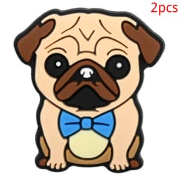 2/14pcs lot lovely dog shoe buckle charms accessories decorations for sandals bag sneaker clog wristbands bracelets kids gift