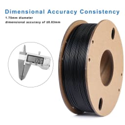 3D Printer Filament ABS 3D Printing Filament 1.75mm Dimensional Accuracy +/- 0.02 mm, ABS 0.25KG Black