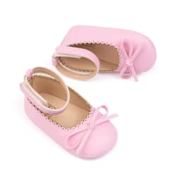 New Baby Shoes Girls' Soft-soled Leather Bowknot Party Princess Shoes Light Flat First Walkers Breathable and Anti-slip