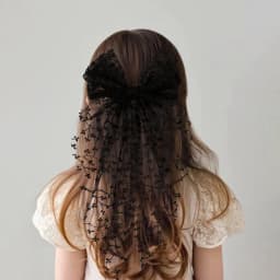 1pc Girls Wedding Decor Embroidery Lace Bow Long Tail Hair Accessory Kids Party Wear Hair Clip Teenage Fahion Ponytail Barrettes
