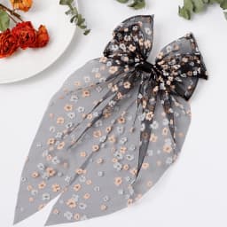 1pc Girls Wedding Decor Embroidery Lace Bow Long Tail Hair Accessory Kids Party Wear Hair Clip Teenage Fahion Ponytail Barrettes