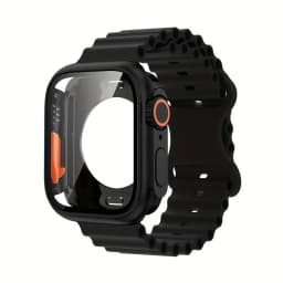Glass Case+Strap for Apple Watch Band 40mm 41mm 44mm 45mm 42mm 46mm Screen Protectors Case for Apple IWatch Series 10 9 8 7 6 54