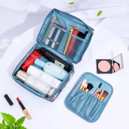 Girls Portable Travel Makeup Bag Waterproof Multi Compartment Multifunctional Cosmetic Make Up Toiletry Organizer for Women