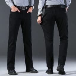 Spring Autumn Vintage Black Business Jeans Men Casual Straight Stretch Classic Work Denim Trousers Korean Comfortable Brand Pant