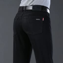 Spring Autumn Vintage Black Business Jeans Men Casual Straight Stretch Classic Work Denim Trousers Korean Comfortable Brand Pant