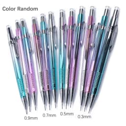 New Creative 2 In 1 Mechanical Pencil & Blue Ballpoint Pens Set, 0.3 0.5 0.7 0.9mm Automatic Pencil With Eraser Writing Supplies