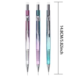 New Creative 2 In 1 Mechanical Pencil & Blue Ballpoint Pens Set, 0.3 0.5 0.7 0.9mm Automatic Pencil With Eraser Writing Supplies
