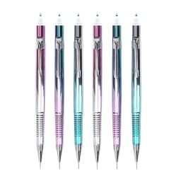 New Creative 2 In 1 Mechanical Pencil & Blue Ballpoint Pens Set, 0.3 0.5 0.7 0.9mm Automatic Pencil With Eraser Writing Supplies
