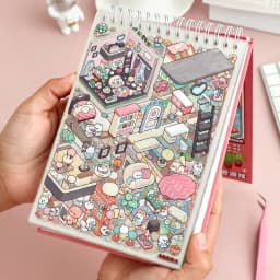 45Pcs Cartoon Landscape Sticker Book DIY 3DMiniature Scene Collection 1.0 Stickers Gift for Kid Child kawaii stationery stickers