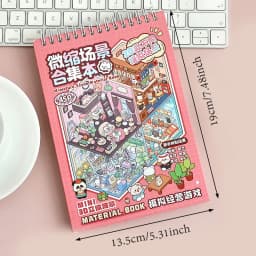 45Pcs Cartoon Landscape Sticker Book DIY 3DMiniature Scene Collection 1.0 Stickers Gift for Kid Child kawaii stationery stickers