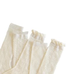 Summer 3-12Y Kids Girls Mid-tube Socks Children Girl Knee High Thin Beige Lace Princess Socks Babys Girls Stockings Cotton Socks