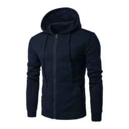 Men's Fashion Fleece Loose Casual Zipper Hoodie Suitable for Spring and Autumn Wear