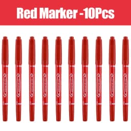 10Pcs Double Tip Permanent Markers Pens Waterproof Oily Fine Tip Black Painting Marker Graffiti Marking Pens School Supplies