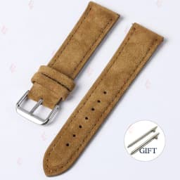 18mm 19mm 20mm 22mm Vintage Suede Cowhide Watch Strap Handmade Watch Band Gray Brown Green Quick Release Bracelet for Men Women