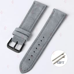18mm 19mm 20mm 22mm Vintage Suede Cowhide Watch Strap Handmade Watch Band Gray Brown Green Quick Release Bracelet for Men Women