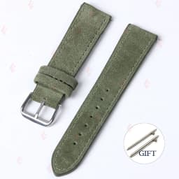 18mm 19mm 20mm 22mm Vintage Suede Cowhide Watch Strap Handmade Watch Band Gray Brown Green Quick Release Bracelet for Men Women
