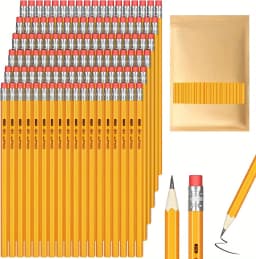 50/100/150pcs Pencils With Eraser Top, 2 HB Pencils Drawing And Sketching, Yellow Wood-Cased Pencils For Office,School Supplies