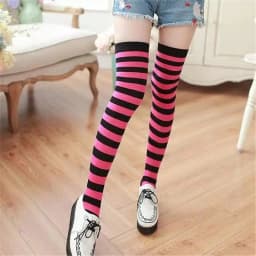 Women's Socks Colorful Stripes Personalized Fashionable Cool Long Tube Socks Gothic Style Japanese Punk Jk Calf Stockings Girl