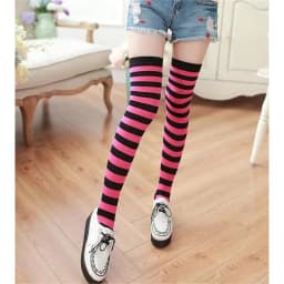 Women's Socks Colorful Stripes Personalized Fashionable Cool Long Tube Socks Gothic Style Japanese Punk Jk Calf Stockings Girl
