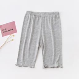 Summer Girls Pants Leggings Modal Cotton Bottoms Knee Medium-length Pants Solid Color Ruffles Legging for Kids Clothes 3-10 Year