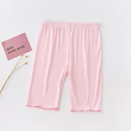 Summer Girls Pants Leggings Modal Cotton Bottoms Knee Medium-length Pants Solid Color Ruffles Legging for Kids Clothes 3-10 Year