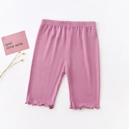 Summer Girls Pants Leggings Modal Cotton Bottoms Knee Medium-length Pants Solid Color Ruffles Legging for Kids Clothes 3-10 Year