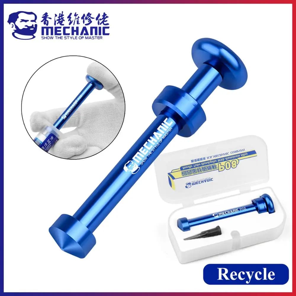 MECHANIC P08 P09 Aluminum Alloy Tube Piston Solder Paste Flux Booster Manual Syringe Plunger Dispenser Propulsion Repair Tool
