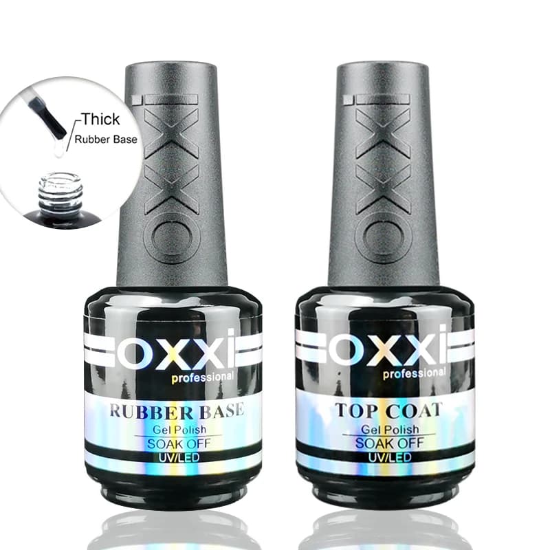 OXXI Basis Base and Top Coat for Gel Varnish 15ml Semipermanent Nail Polish UV Matte Top Manicure Acid-free Primer Rubber Gellac