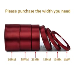 Burgundy Satin Ribbon 25yards 6mm 10mm 15mm 25mm 38mm 50mm Sash Gift Bow Handmade DIY Craft Wedding Party Supply Decoration
